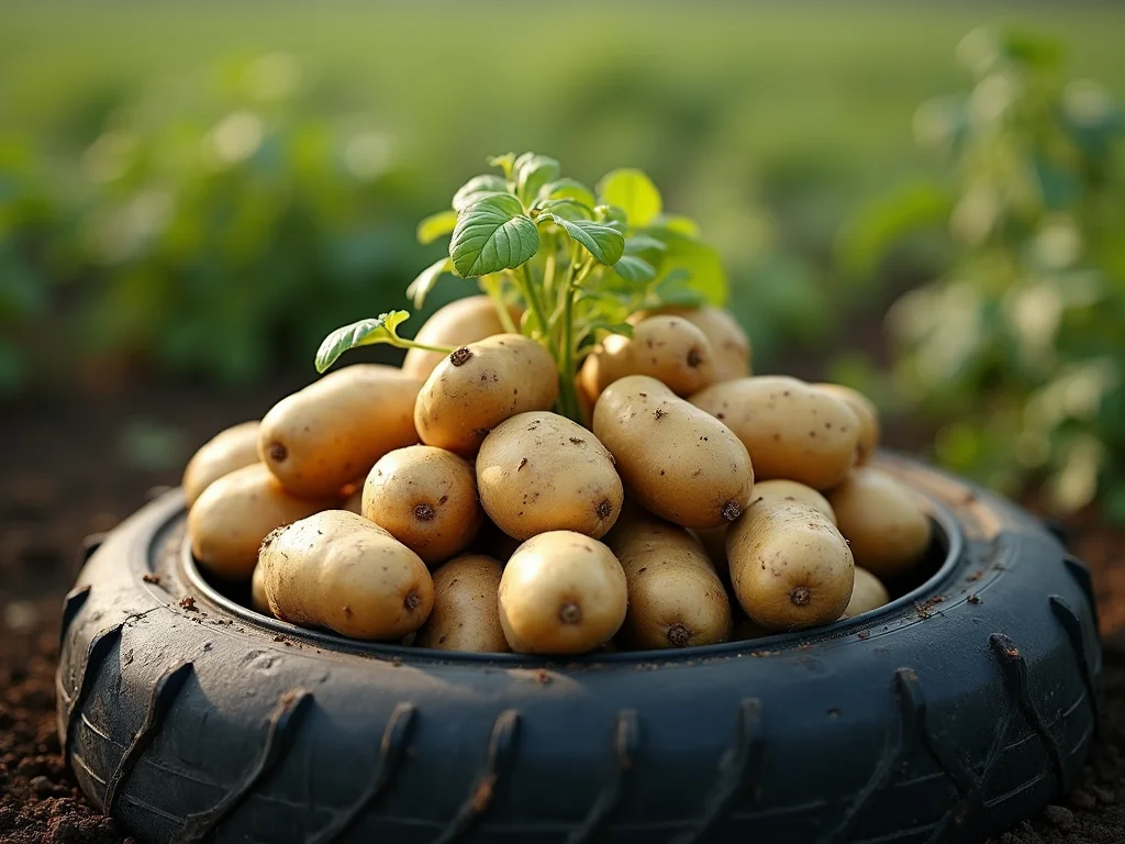 Plante Batatas em Pneu: A Colheita Surpreendente! Plante Batatas em Pneu: A Colheita Surpreendente!