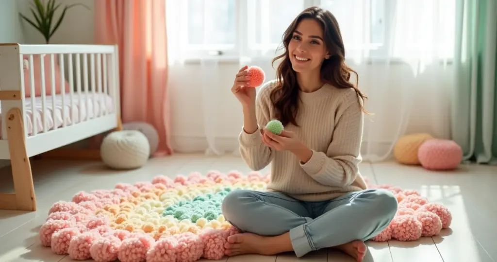 Como fazer tapete de pompom para quarto infantil: macio, seguro e 80% mais barato