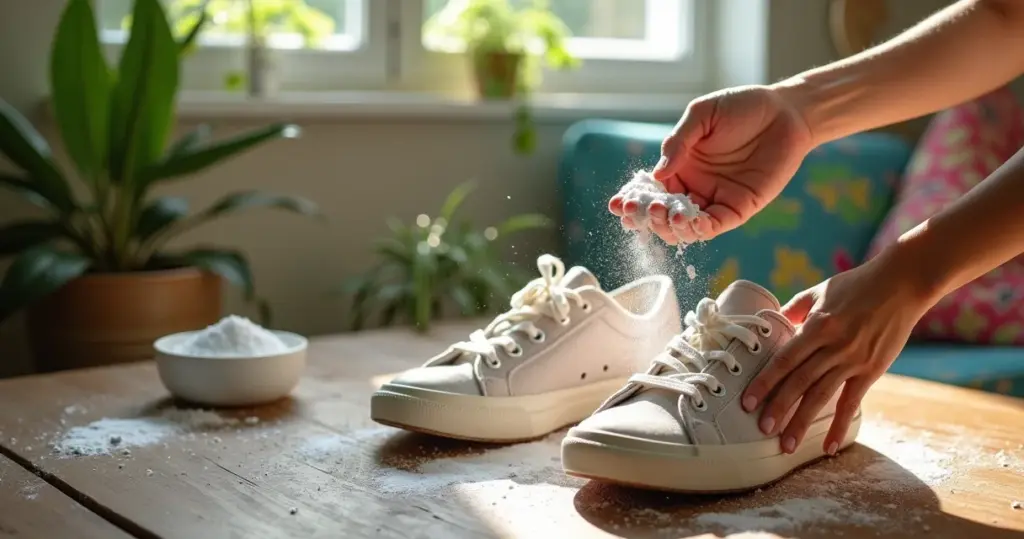 Como limpar o sapato por dentro para tirar odores com bicarbonato em 5 min
