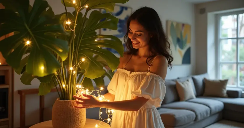 12 Ideias de Decoração com Fio de Fada para Transformar sua Casa 12 Ideias de Decoração com Fio de Fada para Transformar sua Casa