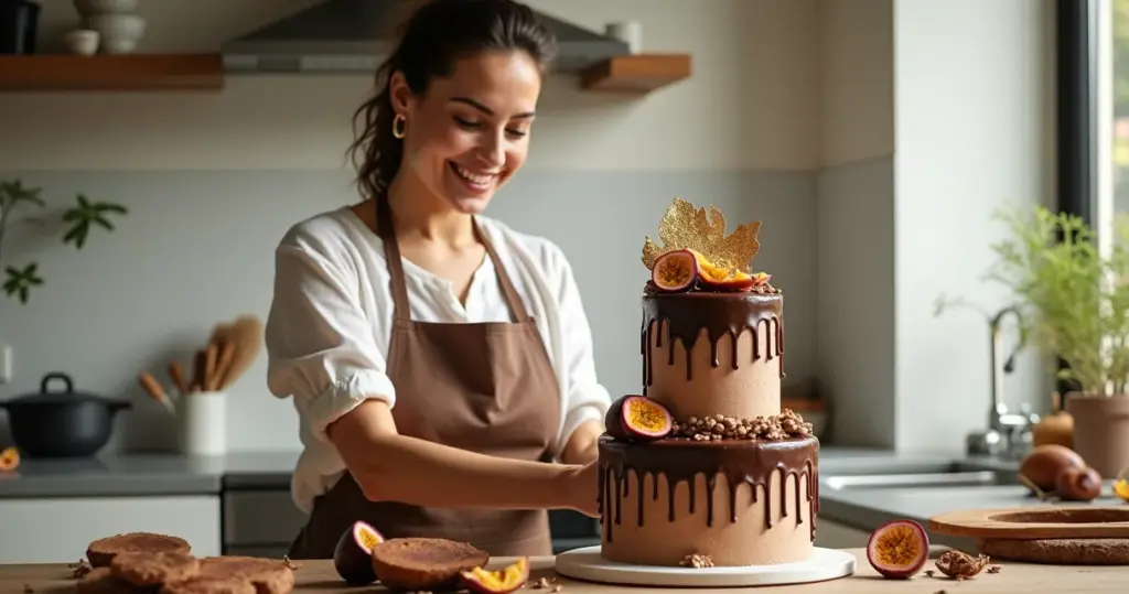 Decoração de bolo de maracujá com chocolate: arrase com técnica de chef em casa