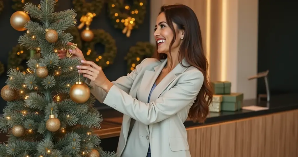 27 Ideias de Decoração de Natal Empresarial que Transformam Clientes em Fãs