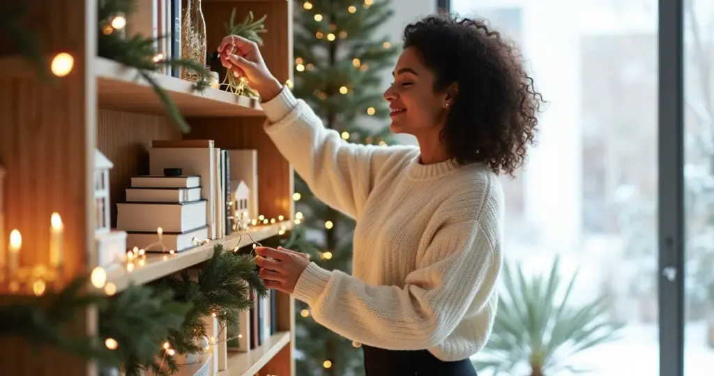 56 Ideias de Decoração de Natal Estante: Transforme Sua Sala em 5 Minutos!