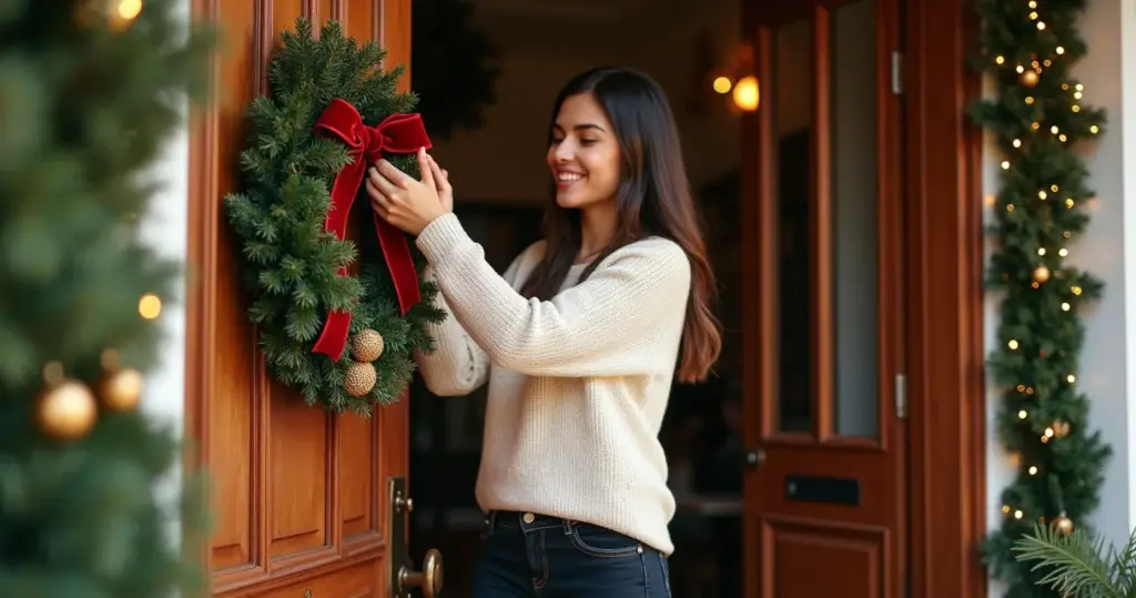 12 Ideias de Decoração Natal Porta que Criam um Abraço Antes da Campainha