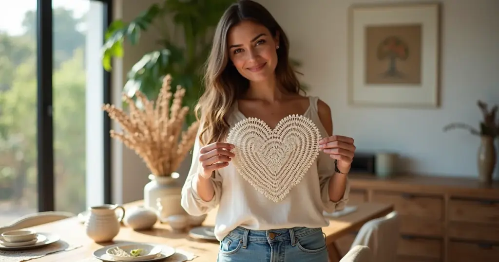 17 Ideias de Gráfico Sousplat Coração em Crochê Para Sua Mesa Brilhar