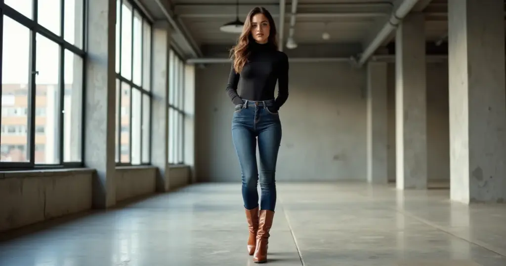 23 Ideias de Look Bota Marrom Cano Alto Que Alongam Sua Silhueta