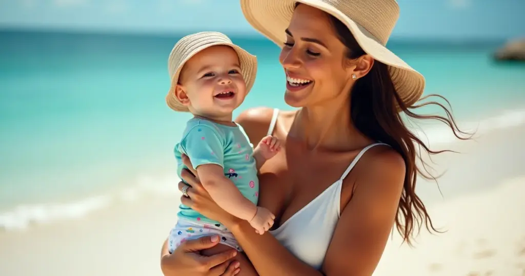 Moda praia bebê com proteção solar: escolha certa evita queimaduras