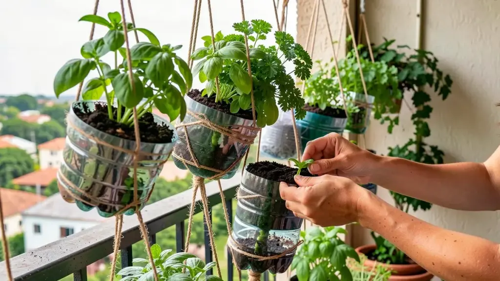 Como fazer horta suspensa com garrafa PET: passo a passo que dá certo na varanda